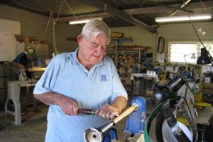 Scotty on the lathe